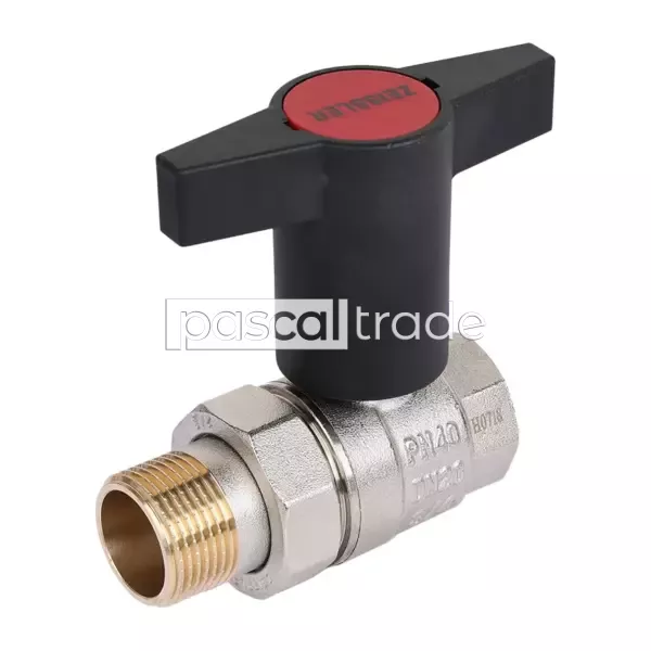 ZEISSLER-TIM — Кран шаровой с американкой, ручка-пластмассовая, вр-нр