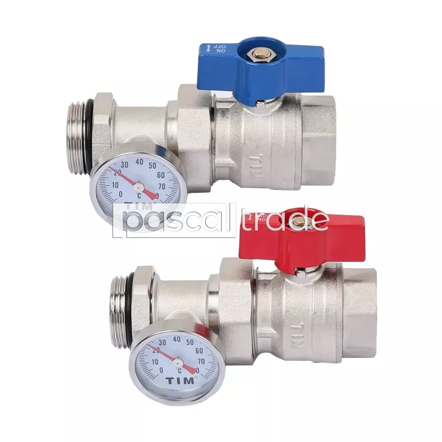 ZEISSLER-TIM — Кран шаровой с полусгоном и термометром(пара) M308-4