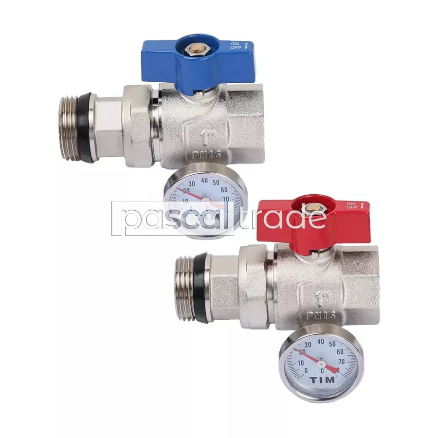 ZEISSLER-TIM — Кран шаровой с полусгоном и термометром(пара) M308-4T
