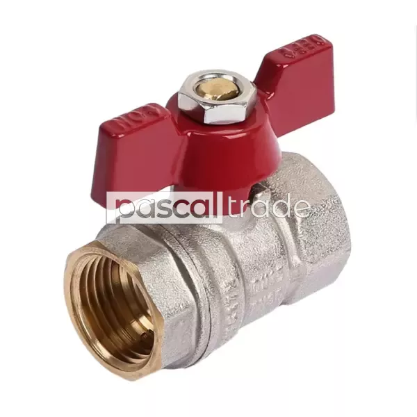 ZEISSLER-TIM — Кран шаровой «STANDARD» г/г, ручка-бабочка(никелированный)