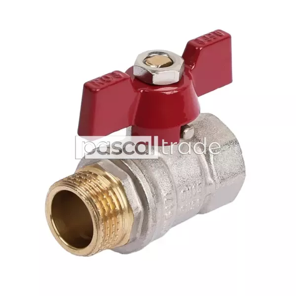 ZEISSLER-TIM — Кран шаровой «STANDARD» г/ш, ручка-бабочка(никелированный)