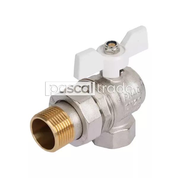 ZEISSLER-TIM — Кран шаровой «STANDARD» с американкой г/ш, ручка-бабочка (никелированный) 1
