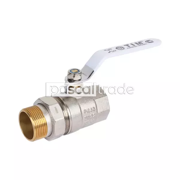 ZEISSLER-TIM — Кран шаровой «STANDARD» с американкой г/ш, ручка-рычаг (никелированный)