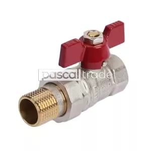 Кран шаровой «STANDARD» с полусгоном г/ш ‚ ручка-бабочка (никелированный)
