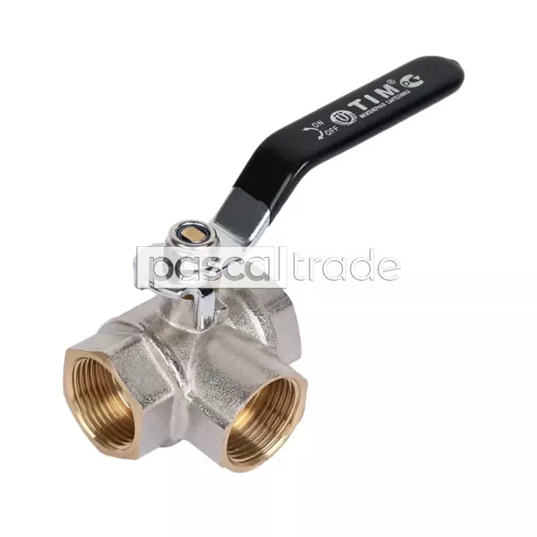 ZEISSLER-TIM — Кран шаровой «STRONG» с американкой г/ш, ручка-бабочка(никелированный) 1