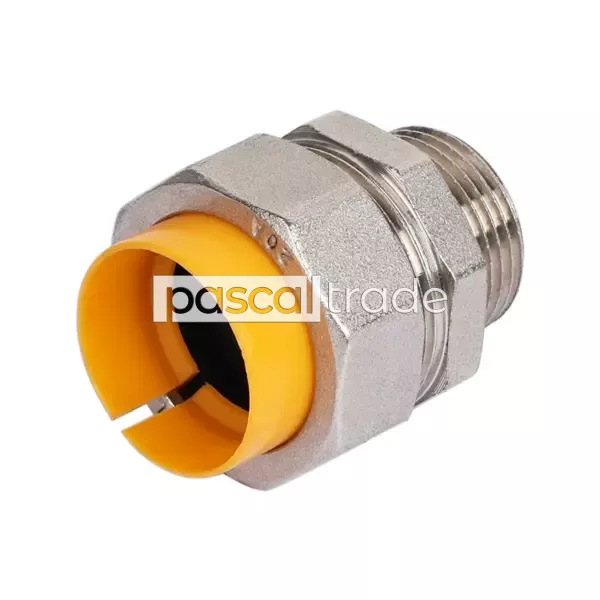 ZEISSLER-TIM — Муфта труба-нар.резьба для газа с диэлектриком (никелированная)