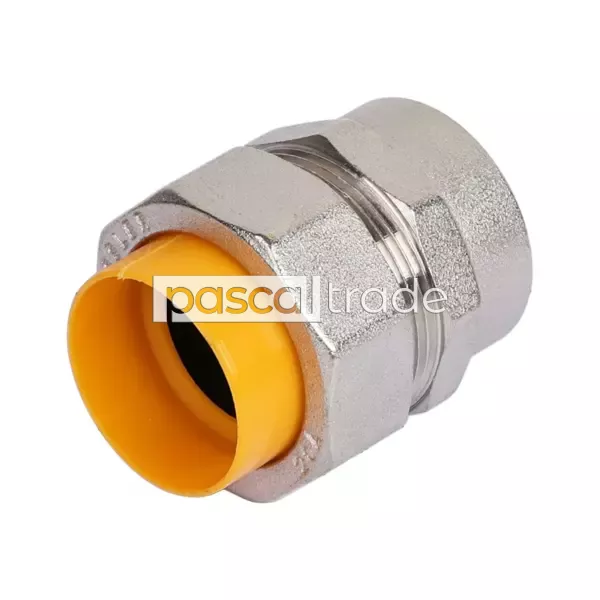 ZEISSLER-TIM — Муфта труба-вн.резьба для газа с диэлектриком (никелированная)