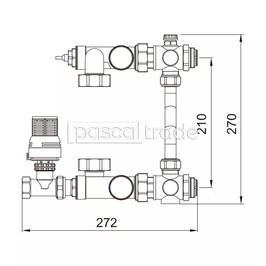 ZEISSLER-TIM — Насосно-смесительный узел для теплого пола (без насоса) JH-1032