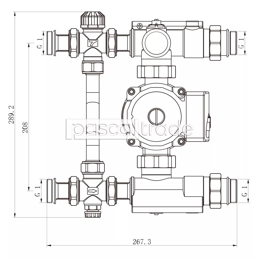 ZEISSLER-TIM — Насосно-смесительный узел теплых полов (без насоса) JH-1039